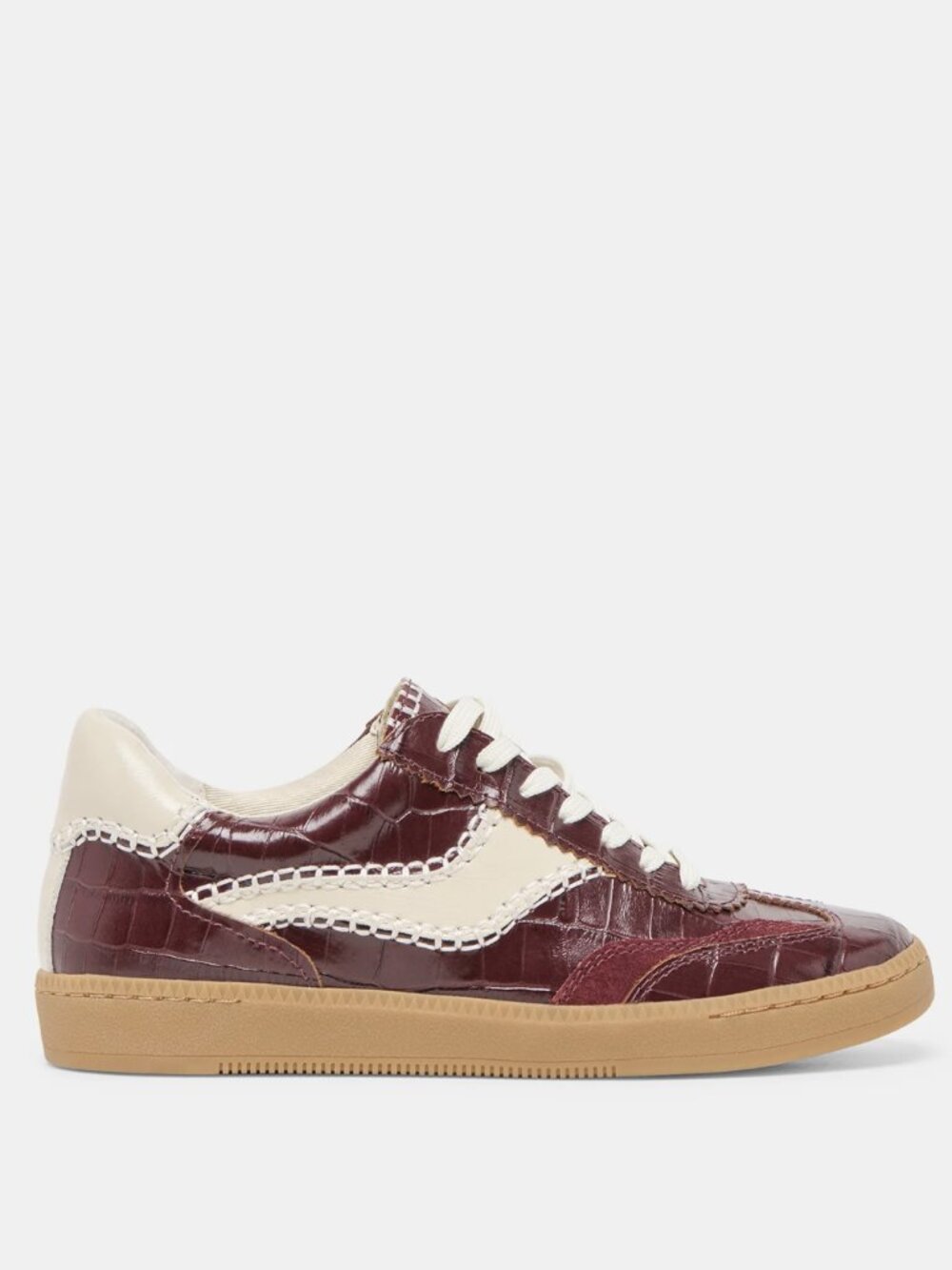 Dolce Vita Notice Sneakers – Size 7.5 – Oxblood Croc Embossed Leather